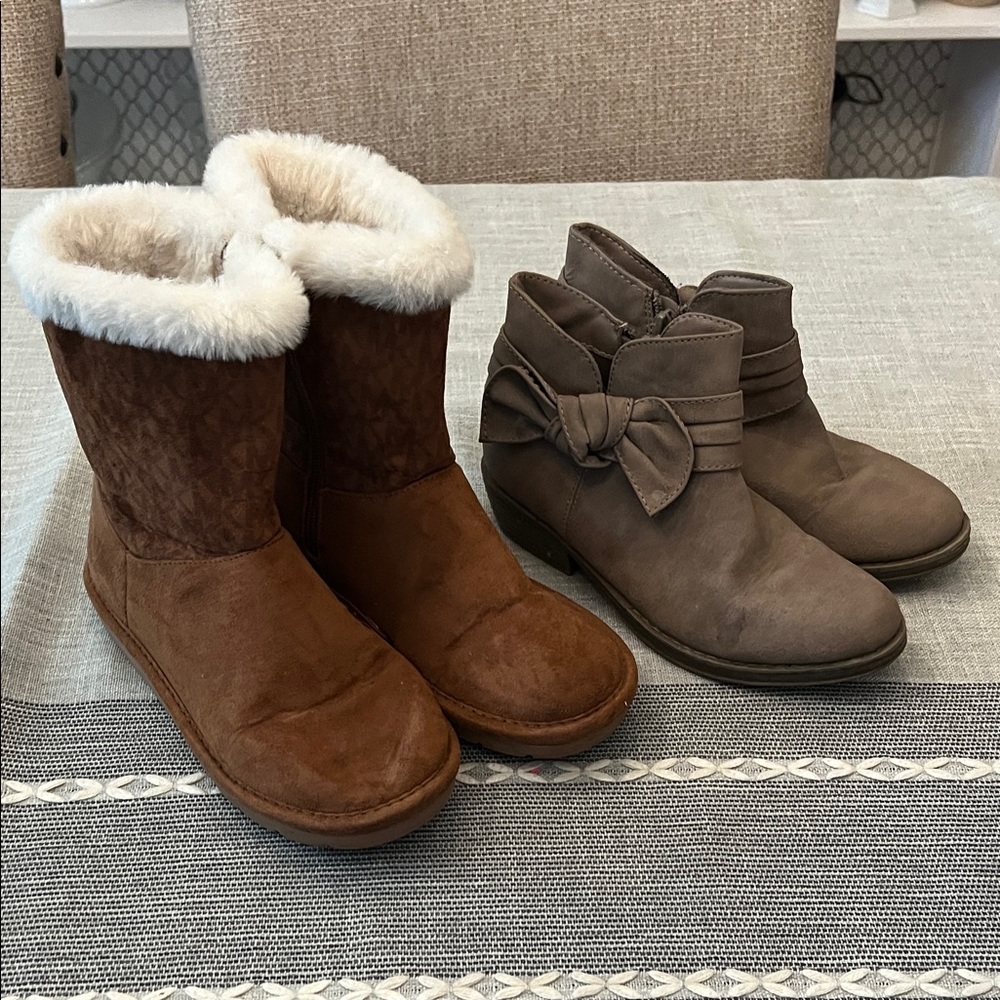 Michael Kors Brown and Tan Kids Winter Boots